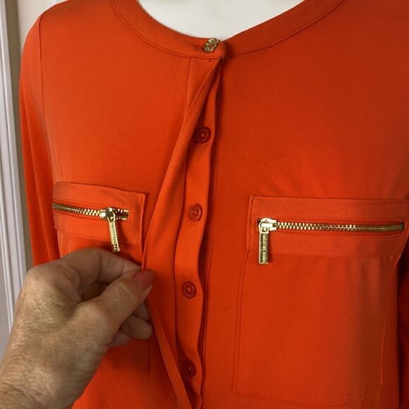 Michael Kors Tunic Top Orange Size Small - Picture 3 of 8